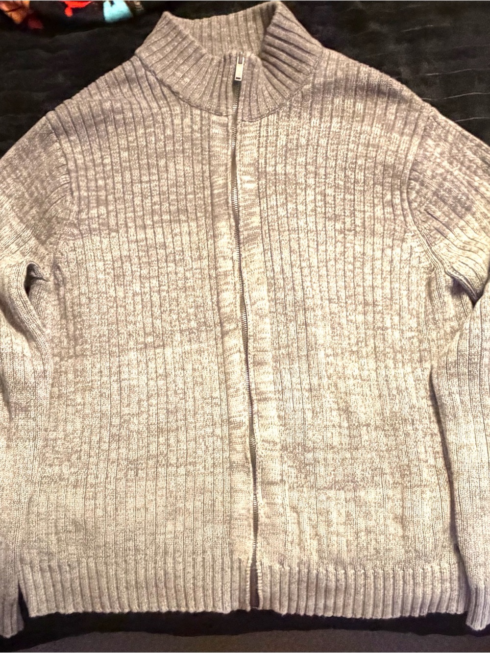 Calvin Klein Jeans Men’s Full-Zip Ribbed Sweater - Light Gray